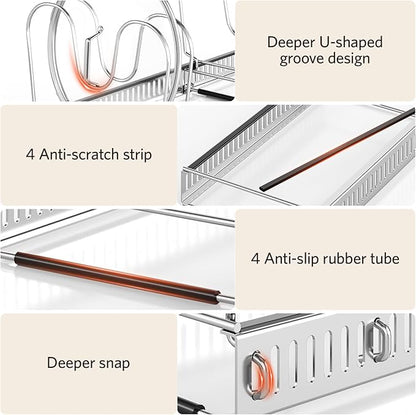 ORDORA Pots and Pans Organizer under Cabinet with Pan Holder: Expandable 11.8"-22.8" Kitchen Cabinet Organizer Rack, 12 Adjustable Dividers Storage for Cookie Sheets, Cutting Boards & Lid, Silver