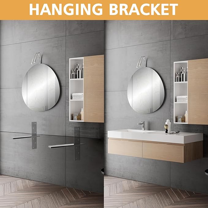 3/8" Thick Floating Shower Bench Brackets 3 Pcs, 12"x11"x2.5"Heavy Duty Free Hanging T Shelf Support Brackets, Wall Mount Bracket for Granite, Vanity, Shower Bench, Cabinets, Dishwasher,Countertop