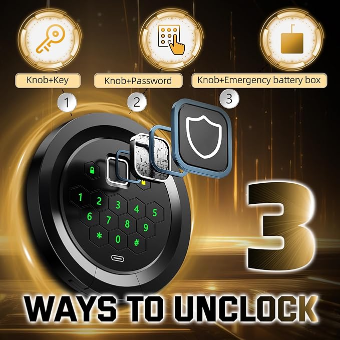 8-10 Gun Safe for Rifles and Pistols, Gun Cabinets for Rifles and Shotguns with Digital Keypad & LED Light, Rifle Safe with Removable Shelves and Alarm System, Easy Assembly Gun Locker