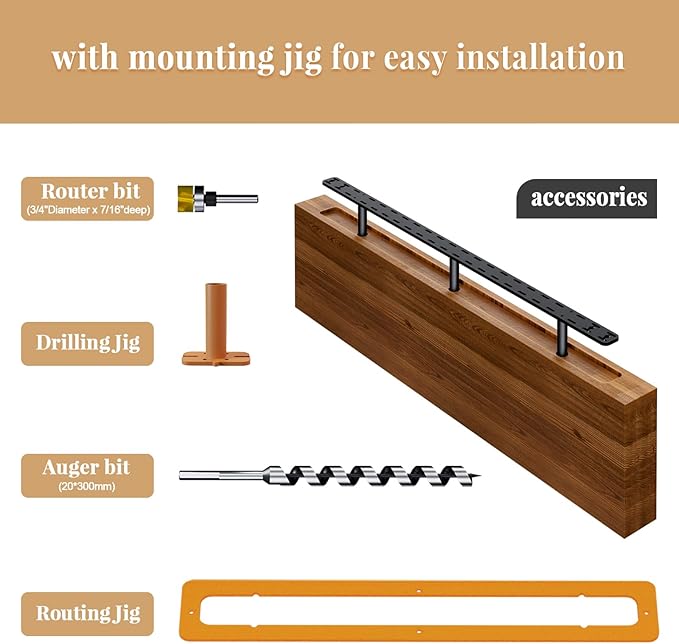 2pcs Floating Shelf Hardware Heavy Duty Hidden Shelf Brackets Support,Wall Mounting Invisible Floating Shelves Bracket with Jig (34" x 8" x 1.5" with Tools)