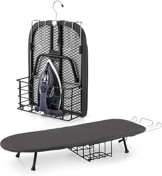 Tabletop Ironing Board, Foldable Small Ironing Board with Iron Holder Portable Mini Iron Board for Small Spaces Compact Table top Small Ironing Table for Dorms, Aprtment, RVs, Travel, 32"x12"
