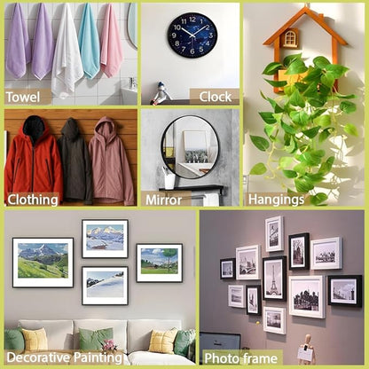 100pcs Picture Hanging Kit,4 Size Picture Hangers Including 10/20/30/50lbs,Picture Frame Hooks with Nails,Hanging Nails for Wall Art for Wooden Wall Or Drywall (50Hangers+50Nails)