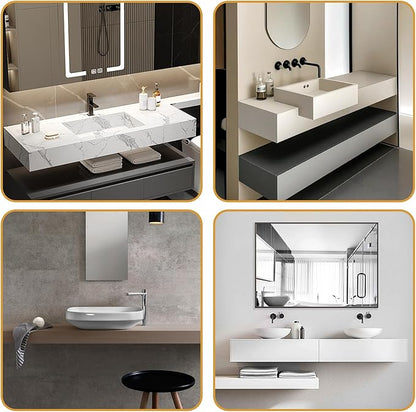 3/8" Thick Floating Shower Bench Brackets 3 Pcs, 16"x11"x2.5"Heavy Duty Free Hanging T Shelf Support Brackets, Wall Mount Bracket for Granite, Vanity, Shower Bench, Cabinets, Dishwasher,Countertop