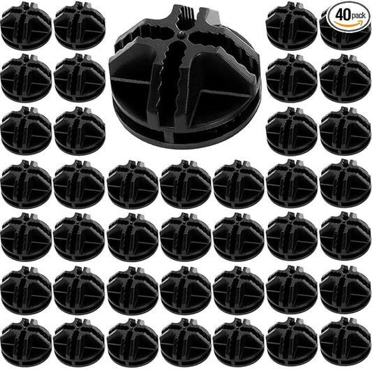 40Pcs Wire Cube Connectors Plastic Storage Cube Connectors, Wire Grid Cube Organizer Connector for Modular Closet Storage Organizer and Wire Shelving, Black