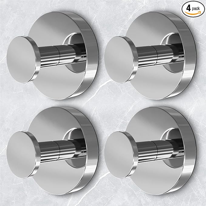 Shower Hooks for Inside Shower,Large Suction Cup Hooks for Glass Window,Removable Towel Hooks for Bathrooms,4 Packs(Mirror)