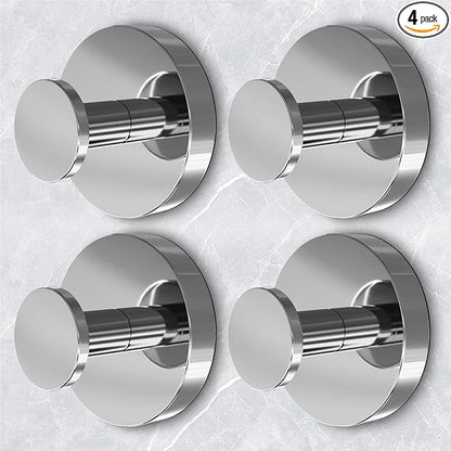 Shower Hooks for Inside Shower,Large Suction Cup Hooks for Glass Window,Removable Towel Hooks for Bathrooms,4 Packs(Mirror)