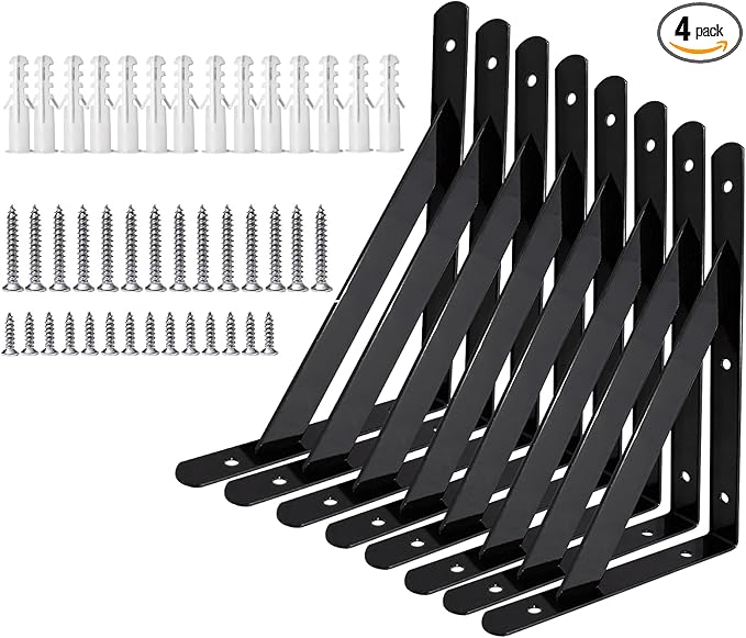Shelf Brackets 14 Inches, Heavy Duty Shelf Brackets 4 6 8 10 12 14 16 20 Inch, Wall Brackets Heavy Duty for Shelves