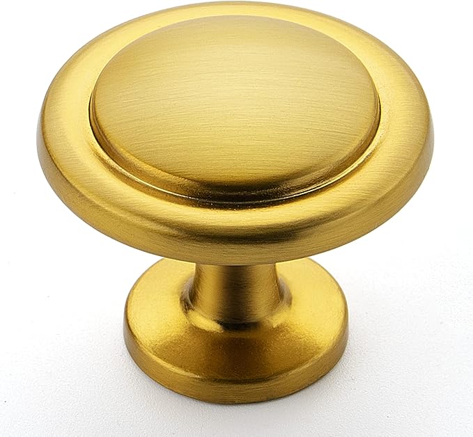 Ravinte 55 Pack 1-1/4 Inch Kitchen Cabinet Knobs - Brushed Brass Zinc Drawer Pulls and Door Handles for Dressers