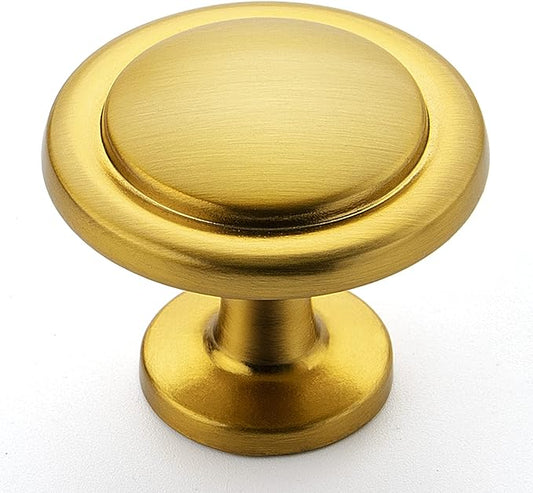 Ravinte 35 Pack 1-1/4 Inch Kitchen Cabinet Knobs Brushed Brass Zinc Pulls Door Handles for Dresser Drawers