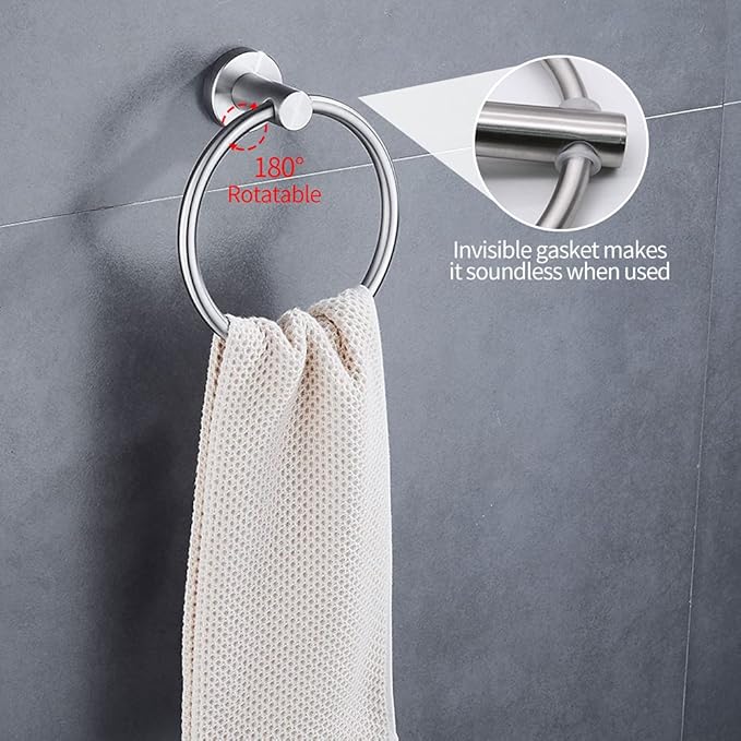 20pcs Bathroom Hardware Set, Brushed Nickel Bathroom Hardware Set, Including 16" Hand Towel Bars, Toilet Paper Holders, Towel Rings, Robe Towel Hooks