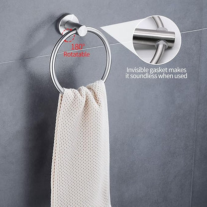 20pcs Bathroom Hardware Set, Brushed Nickel Bathroom Hardware Set, Including 16" Hand Towel Bars, Toilet Paper Holders, Towel Rings, Robe Towel Hooks