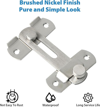 Alise 4 inch Flip Latch Gate Latches, Safety Door Lock for Barn Wood Fence Sliding French Doors,Heavy Duty SUS304 Stainless Steel Gate Hardware Brushed Nickel MS9500-LS