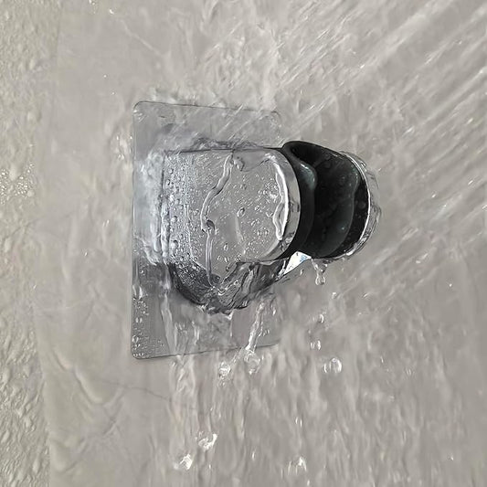 Strong Adhesive and Waterproof Shower Head Holder, Adjustable Handheld Shower Holder Wall Mount Shower Bracket (Silver - 2 Pack)