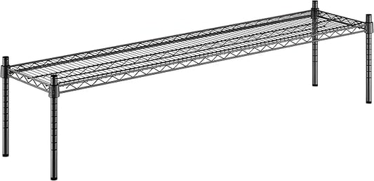 14" x 60" x 14" Black Epoxy Wire Storage Shelf, Dunnage Rack, Commercial 1 Tier Small Shelf