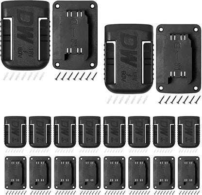 20pas Tool Holders and Battery Holder for Dewalt 20v Wall Mount Hanger Battery Drill Tool Storage Shelf for Milwaukee M18 (Black)
