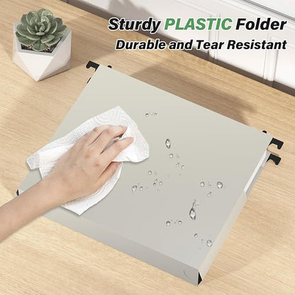 Ansook Hanging File Folders Letter Size,12 Pack Extra Capacity File Folders Hanging with Tabs,Heavy Duty 2" Expandable Hang Folder,Plastic Hanging File Organizer for Office Home,File Frame Box Folders
