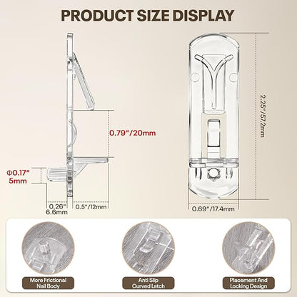 20 PCS Locking Shelf Pegs 5mm*3/4" Plastic Clear Shelf Pins & Pegs for Kitchen Cabinets, Bookcases, Wardrobe Transparent Plastic Shelf Support Pins, Compatible with All Standard 5mm Holes