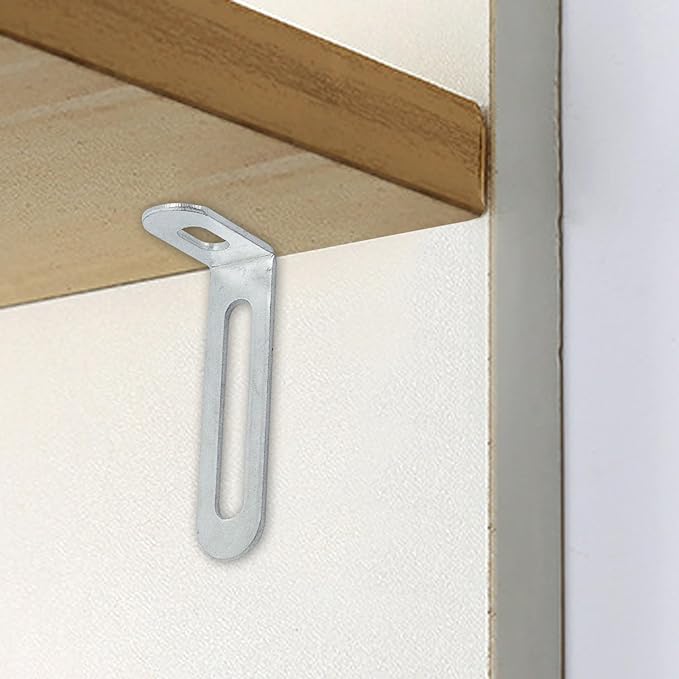 2"x1"x0.5"Adjustable Right Angle Brackets Metal L Bracket Heavy Duty 90 Degree Corner Fastener L-Shape Corner Brace Support Silver Shelf Bracket , 10Pcs
