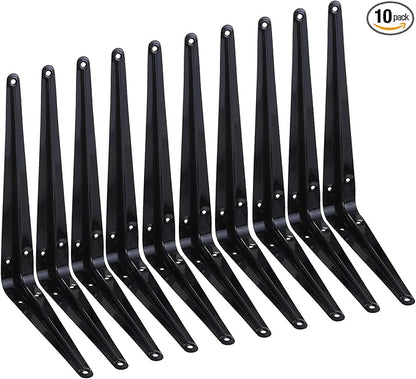 HEART ART 10 Pack Shelf Bracket 12 Inch ,Heavy Duty Shelf Brackets,Floating Shelf Bracket L Brackets,Metal Shelf Brackets for Wall, 12”L x 10”H x1.8”W