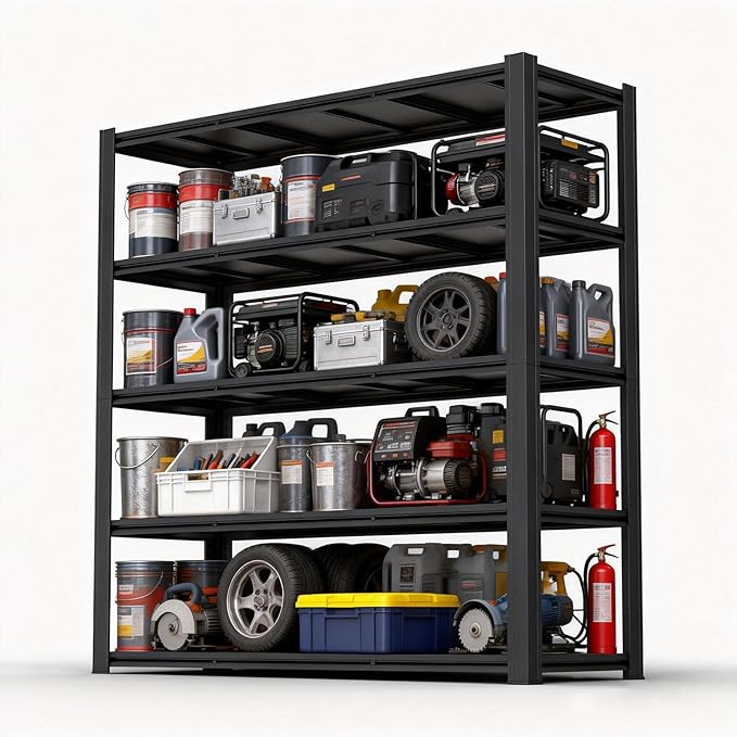Garage Shelving, Heavy Duty Storage Shelves Metal Shelf Unit Adjustable Industrial Storage Racks for Shop,Warehouse,Basement (83" H X 55" W X 24" D, 5)
