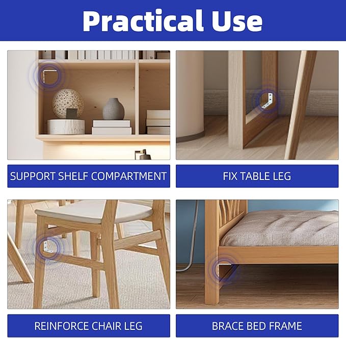 40 Pack L Bracket Corner Braces, Small Metal L Brackets for Wood, 1.5 inch Steel Joist Right Angle Brackets for Wood Shelves Chair Drawer Cabinet with Screws, Zinc Plated HOME MASTER HARDWARE