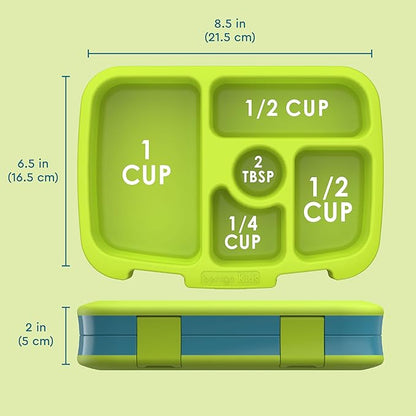 Bentgo Kids Prints Leak-Proof, 5-Compartment Bento-Style Kids Lunch Box - Ideal Portion Sizes for Ages 3-7, Durable, Drop-Proof, Dishwasher Safe, & Made with BPA-Free Materials (Submarine)