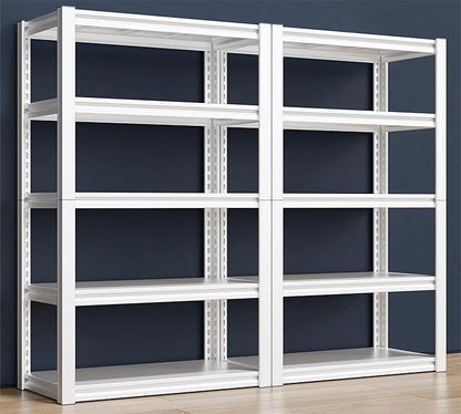 Raybee Garage Shelving Heavy Duty 2000LBS Storage Shelves Heavy Duty Shelving 5 Tier White Metal Shelves Pantry Shelf for Kitchen Closet Basement Warehouse 2 Pack