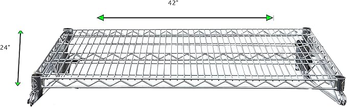 Heavy Duty Chrome Wire Storage Wall Shelf (24" x 42")