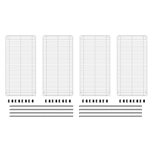 Metro EZ1836NC-4 Super Erecta Industrial Wire Shelving 4-Shelf Convenience Pak, Chrome, 18" x 36" x 74.5"