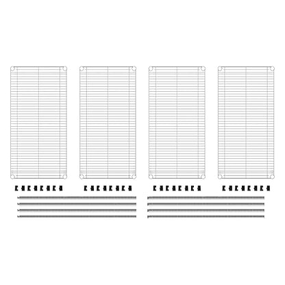 Metro EZ1836NC-4 Super Erecta Industrial Wire Shelving 4-Shelf Convenience Pak, Chrome, 18" x 36" x 74.5"