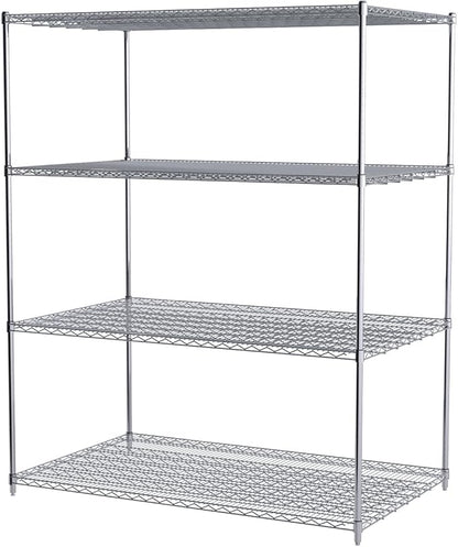 Akro-Mils AWP74UPRIGHT 74-Inch NSF Certified Industrial Grade Chrome Wire Shelf System Upright Leg Post Poles, (4 Pack), Silver