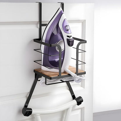 Over the Door Ironing Board Holder - Iron Board Hanger Wall Mount Ironing Board Storage with T/Y Shape Design for Space Saving, No Drilling