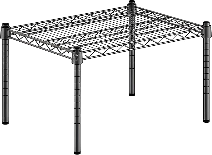 18" x 24" x 14" Black Epoxy Wire Storage Shelf, Dunnage Rack, Commercial 1 Tier Small Shelf