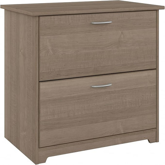 Bush Home Cabot 2 Drawer Lateral File Cabinet in Ash Gray, Home Office Chest for Letter, Legal, and A4-size Document Storage