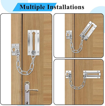 12 Pack Door Chain Lock, Stainless Steel Chain Locks for Inside Door, Premium Thickened with 72 Screws