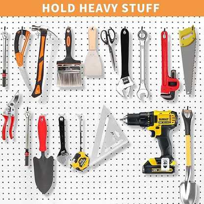 Pegboard Hooks, 25 Pack 4 inch Peg Board Hooks for Hanging, Fit 1/8" Metal Pegboards, Peg Board Hooks for Garage, Shop, Office, Crafts Organisation, Kitchen (Silver)