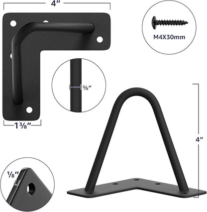 SMARTSTANDARD 4 Inch Heavy Duty Hairpin Furniture Legs, Metal Home DIY Projects for TV Stand, Sofa, Cabinet, etc with Rubber Floor Protectors Black 4PCS