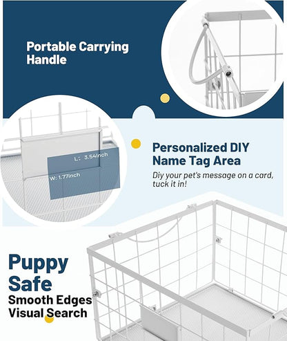 Dog Toy Basket, Dog Toy Storage Bin for Pet,Medium Toy Box for Dogs,Metal Storage Box with Handles,Toy Storage Organizer,Dog Toy Organizer Holder Boxes for Living Room（white）