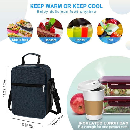 Lunch Box for Men - Reusable Lunch Bag Men Adult Women- Insulated Small LunchBox