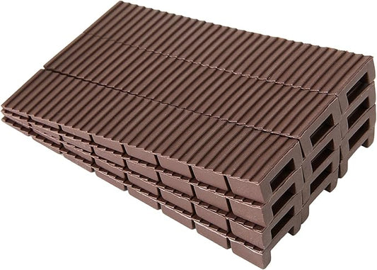 12 Pack Brown Multi Purpose Furniture Plastic Shims for Leveling Extreme Weight Capacity Wedges Easy to Snap Cut-to-fit Size Leveler for Toilet Shims, Doors, Windows, Sheds, Table
