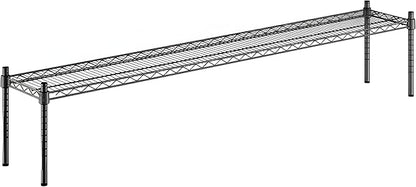 12" x 72" x 14" Black Epoxy Wire Storage Shelf, Dunnage Rack, Commercial 1 Tier Small Shelf