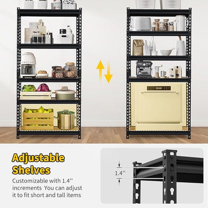 GarveeHome 5 Tier Heavy Duty Storage Shelves, 30 in W x 12 in D x 60 in H Adjustable Metal Shelving Unit, 2000 LBS Capacity, for Garage Organization, Kitchen, Warehouse