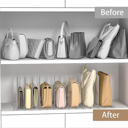 Bag Purse Organizer Accessories: 2-Dividers Plastic Clutch Dividers for Closet Organizers and Storage - Keep Carteras & Pocketbook Upright