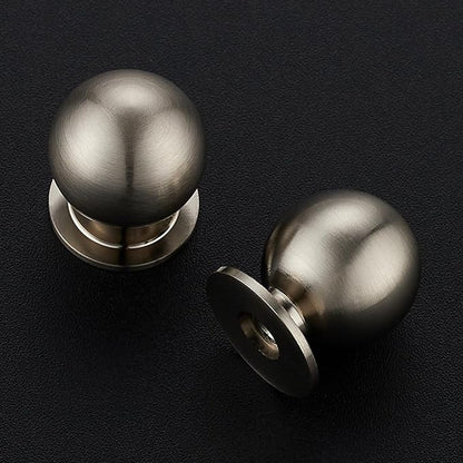 2 Pack Brushed Nickel Cabinet Knobs, Round Dresser Knobs, Ball Kitchen Cabinet Hardware, 0.95" Diameter