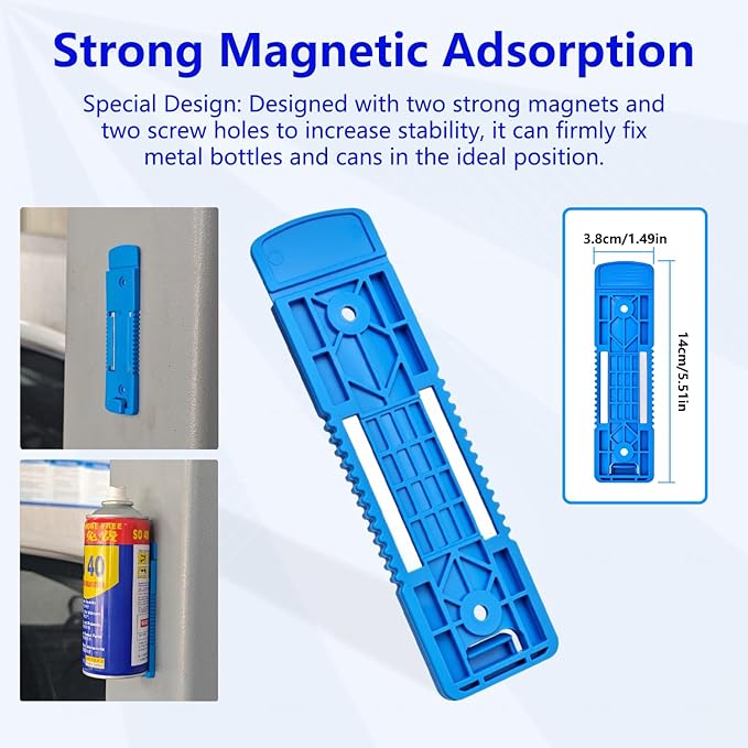 ZKTOOL 4PCS Magnetic Aerosol Spray Can Holder with Storage Box，Can Hold and Hang Various Metal Bottles and Cans，1.49 in x5.51 in，Spray Can Wall Mount Organizer，Kit for Families, Auto Repair Shops etc