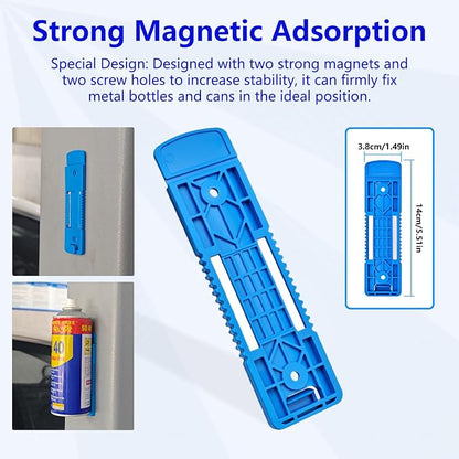 ZKTOOL 4PCS Magnetic Aerosol Spray Can Holder with Storage Box，Can Hold and Hang Various Metal Bottles and Cans，1.49 in x5.51 in，Spray Can Wall Mount Organizer，Kit for Families, Auto Repair Shops etc