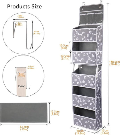 Morezi Dog Over The Door Storage Organizer Toy Leash Organization Great for Collecting pet Toys leashes Clothing Hanging Dog Organizer