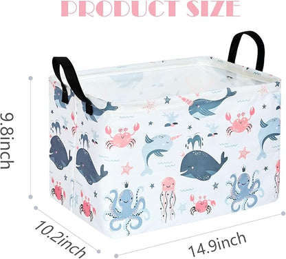 Baby Storage Basket Cute Gifts Basket Toys Organizer Waterproof Kids Hamper Nursery Bins Women Storage Cube for Home/Dorm/Kitchen/Pet/Office/Closet/Shelf/Room Decor