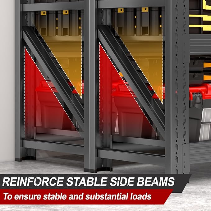 Garage Storage Shelves, 5000lbs 4 Tier Adjustable Garage Shelving, Heavy Duty 60" W x 24" D x 60" H Metal Shelving Unit, Utility Rack Shelf, Industrial Shelve Units for Storage Warehouse Pantry Closet