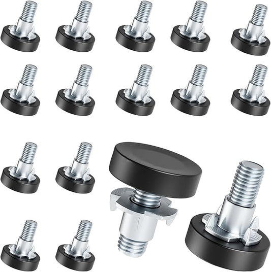 1/4" Thread Leveling Feet, 16 PCS Furniture Levelers with T-Nuts, Adjustable Furniture Feet Threaded Screw in, Table Levelers for Adjusting Individual Chair Feet